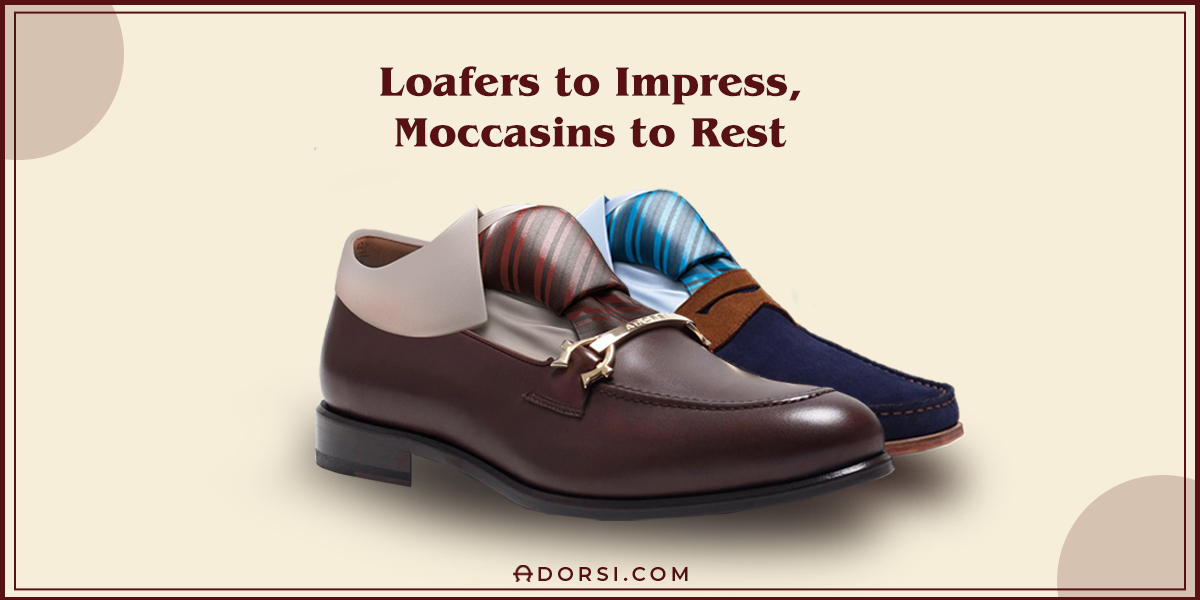Showing the Moccasins & Loafers wearing a tie to show how they impress. 