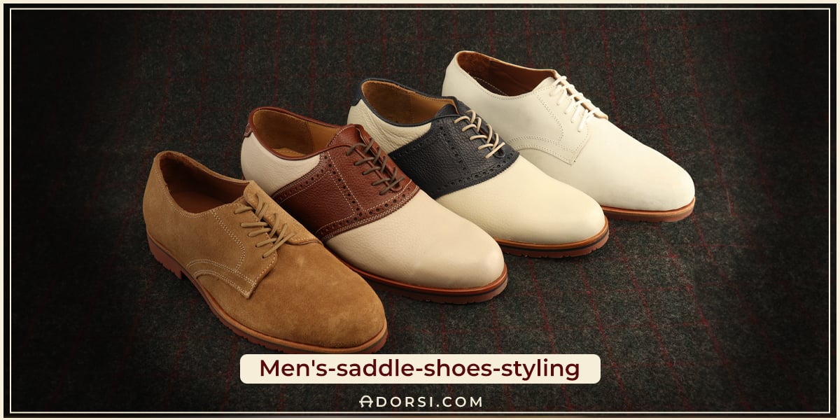 showing 4 types of saddle shoes for styling 