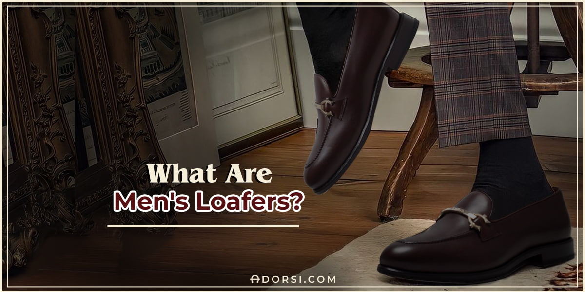 man's legs wearing a loafer to show what are Men's loafers 